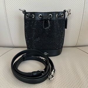 Coach mini bucket bag in black crystal